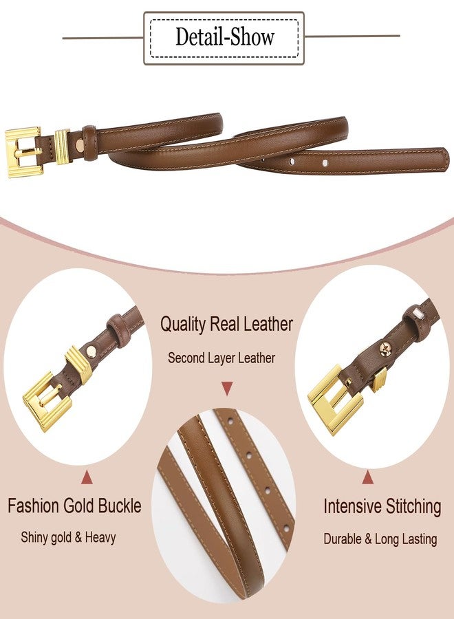 ALAIX Women Skinny Leather Belt for Jeans Pants Dress Belts Thin Black Leather Belt Gold/Silver Buckle Belts for Women - Image 4